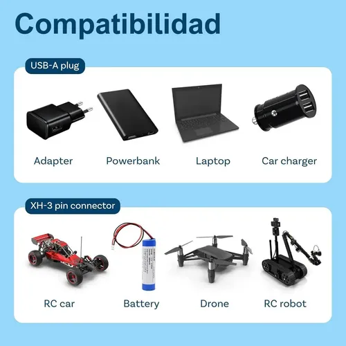 Aliwisdom Cable de carga universal RC con conector JST de 2 pines para batería de 7.2 V Ni-MH/Ni-CD (6S), compatible con coche RC/barco/avión/drone/tanque/helicópteros/otros juguetes de control remoto Aliwisdom Cable de carga universal RC con conector JST de 2 pines para batería de 7.2 V Ni-MH/Ni-CD (6S), compatible con coche RC/barco/avión/drone/tanque/helicópteros/otros juguetes de control remoto