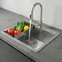 Bacha Pileta Cocina Mesada Simple Grifería Monocomando Acero Color Gris Aira-7045 Neró