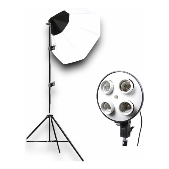 Kit Iluminación Octabox 65cm + Socket 4 Fotografia Y Video
