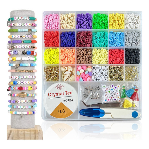 Juego De Cuentas De Vidrio Diy 26 Colores+accesorios Deluxe