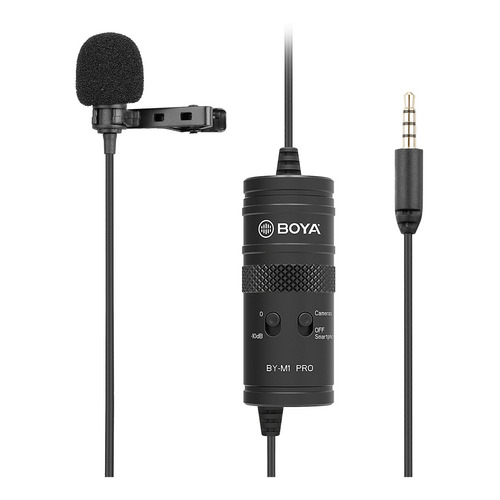 Micrófono Boya By-M1 Pro con solapa para teléfonos inteligentes, cámaras, PC, color negro