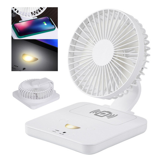 Ventilador Portátil Recargable Fan Con Luz  Pequeño Plegable