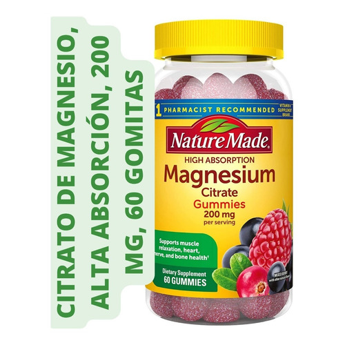 Vitamina Magnesio gomitas - Nature Made 60 Gummies