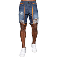 Bermuda Jeans Com Rasgos Destroyed Masculina Super Skinny