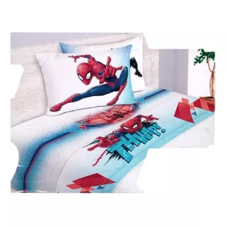 Sabanas Spiderman Marvel Individual Color Blanco Diseño De La Tela Thwip