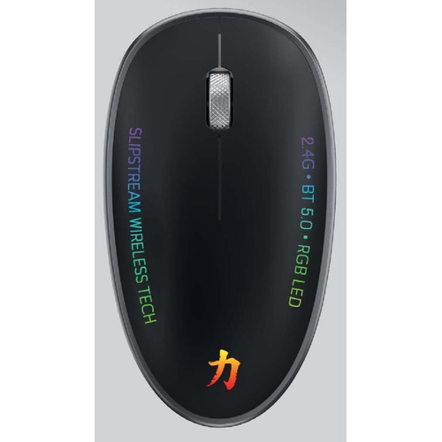 Mouse Inalambrico Bt Rgb Led Recargable Gaming Crown Mustang Color Negro