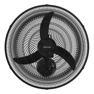 Ventilador De Parede Oscilante Preto 50cm New Plástico 130w 3 Pás Ventisol 220v