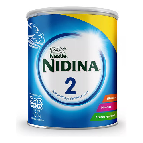 Nidina® 2 Leche En Polvo Fórmula Infantil - Lata X 800gr