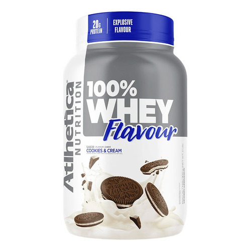 Proteina 100% Whey Flavour 2 Libras - Atlhetica Nutrition Sabor Cookies & Cream