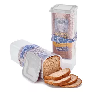 Contenedor Panera Dispensador Para Pan De Molde Sandwich Color Blanco Liso