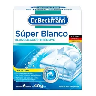 Blanqueador De Ropa Dr. Beckmann Súper Blanco 6pz De 40g C/u