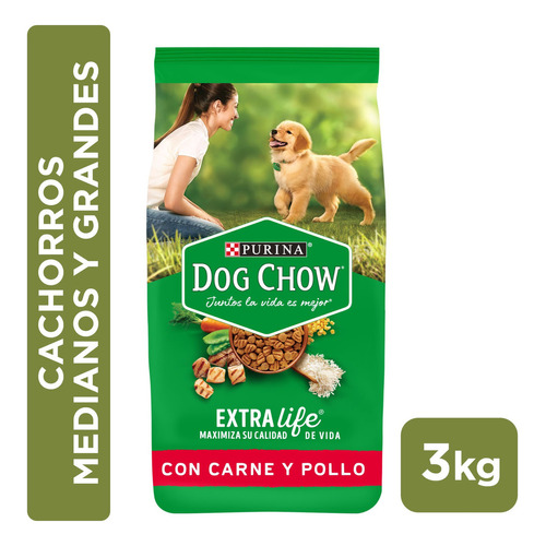 Alimento Seco Dog Chow® Cachorros Medianos Y Grandes 3kg