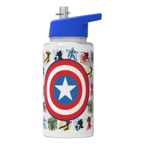 Bel Gioco Straw Top botella deportiva Avengers infantil 500mL