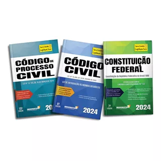 Combo 3 Livros Lei Seca Constituição, Cc E Cpc