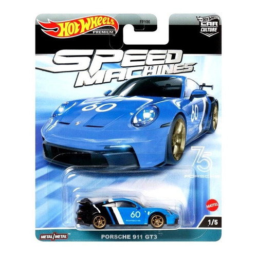 Hot Wheels Premium -speed Machines- Porsche 911 Gt3 Color Azul