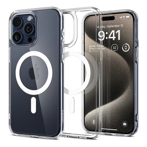 Funda Spigen Iphone 15 Pro Max Case Ultra Hybrid Magfit con magsafe Color Transparente