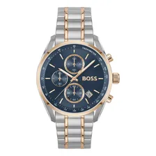 Relógio Hugo Boss Masculino Grand Prix 40 Em Aço Prateado 15 Prateado Azul Dourado