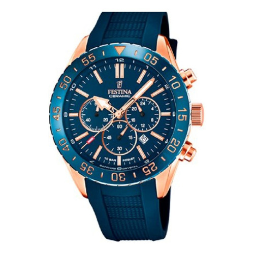 Reloj Festina Hombre F20516.1 Ceramic Caucho Azul Wr100