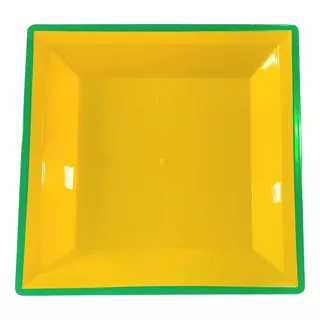 50 Pratos Refeição 21x21cm Acrílico Resistentes P/ Festas Cor Amarelo-verde