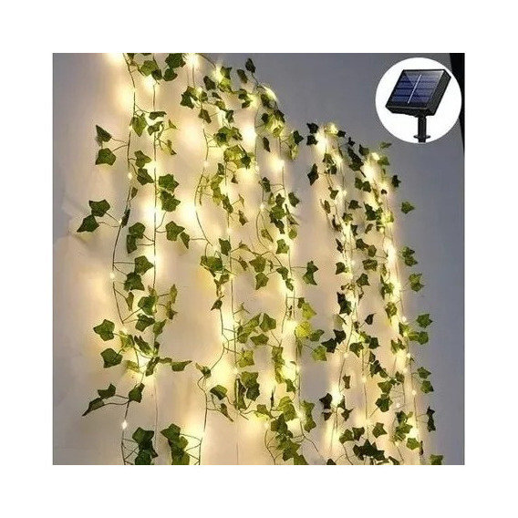 Luces Guirnalda Solar 100 Led Calidas 10 M De Artificiales