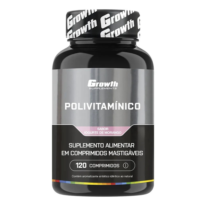 Polivitaminico Mastigável 120un. - Sabor Morango Polivitaminico Mastigável 120un. - Sabor Morango