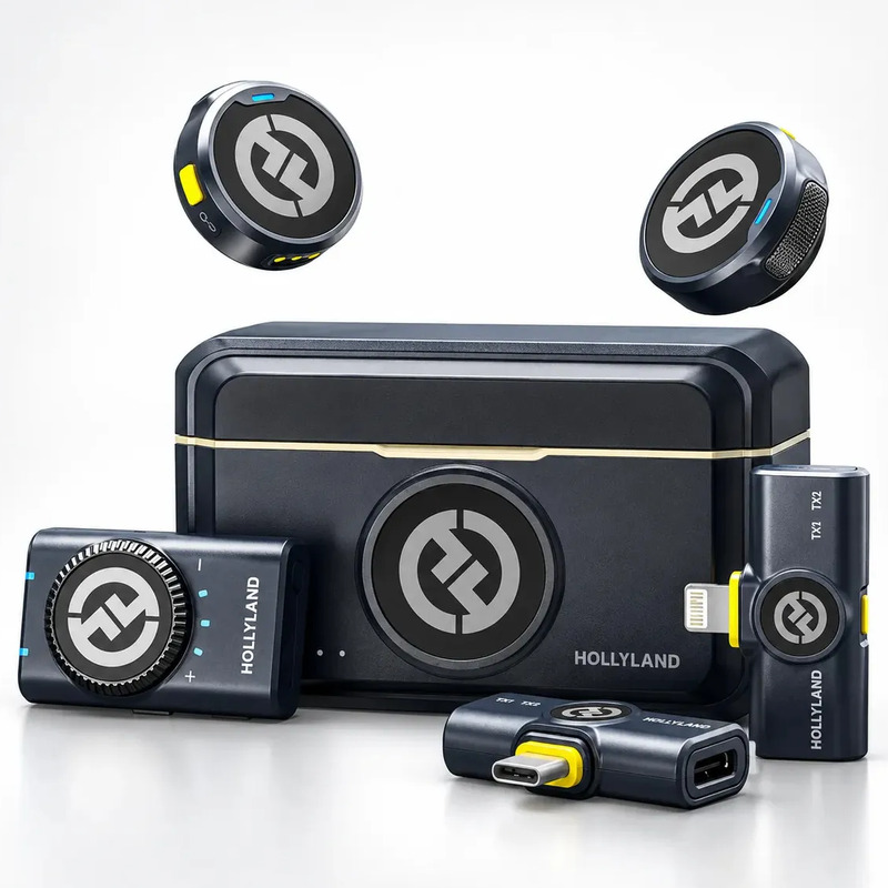 Microfone de Lapela Sem Fio Hollyland Lark M2 Combo (USB-C, Lightning e Câmera)