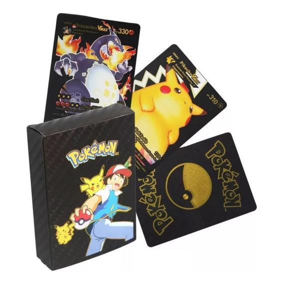 Pokémon 55 Cartas Pokemon Negras Con Caja Juego Niños