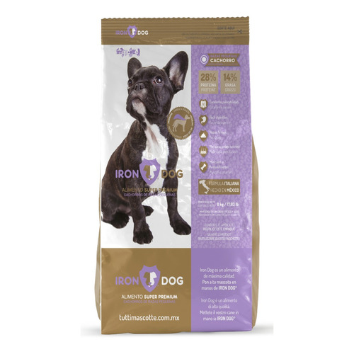 Alimento Iron Dog Super Premium para perro cachorro de raza  pequeña sabor cerdo en bolsa de 8kg