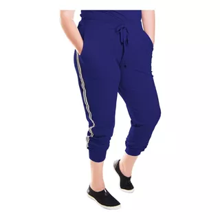 Roupa Feminina Calça Jogger Listra Lateral Plus Size +56