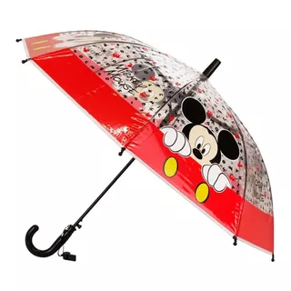 Guarda Chuva Infantil Transparente Letras Mickey Com Apito Desenho Do Tecido Mickey Letras