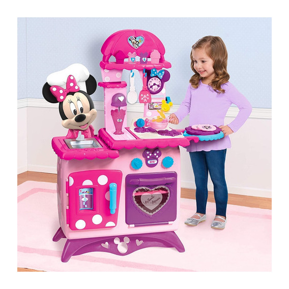 Cocina Para Niña Minnie Mouse Con Accesorios Y Sonidos Color Fucsia