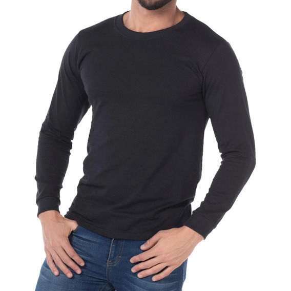 Playera Manga Larga Hombre Moda Cómoda Fresca 100% Algodón