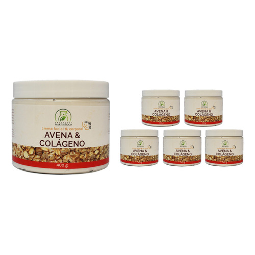  Crema Facial & Corporal Avena, Colágeno Con Fps (400g) 6pack