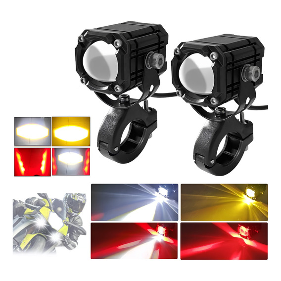 Faros Auxiliares Led Lupa Ojo Diabólico Spot Luz Para Moto