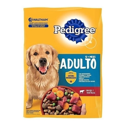 Alimento Pedigree Mainstream Pedigree alimento perro adulto 25 kg para perro adulto de raza  mediana, grande y gigante sabor res y vegetales en bolsa de 2kg