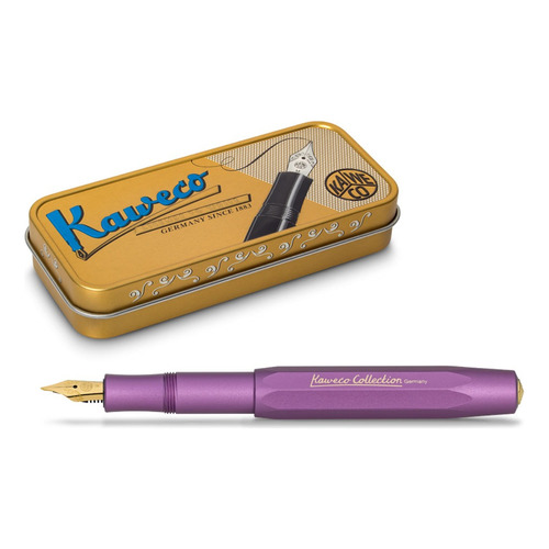 Lapicera Pluma Kaweco Al Sport Violeta Personalizada Trazo B Color de la tinta Azul