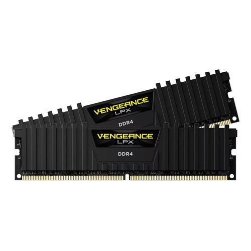 Memoria RAM Vengeance LPX 16GB 2X8GB Corsair CMK16GX4M2A2400C16 Color negro