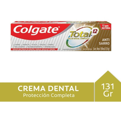 Crema Dental Colgate Total 12 Antibacterial Antisarro  131 G