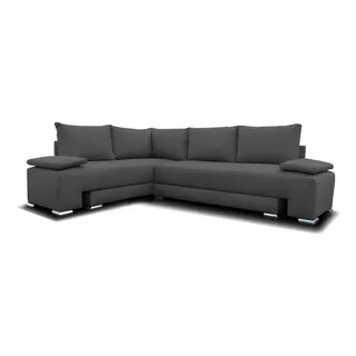 Esquinera Sala Ino Sillón Sofa Cama Futon Convertible Gris Loneta