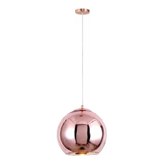 Luminária Pendente 35cm Lustre Teto Vidro Bola Led Rose Gold