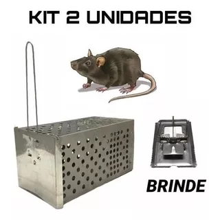 Kit 2 Ratoeira Gaiola Reforçada Pega Rato Grande E Pequeno