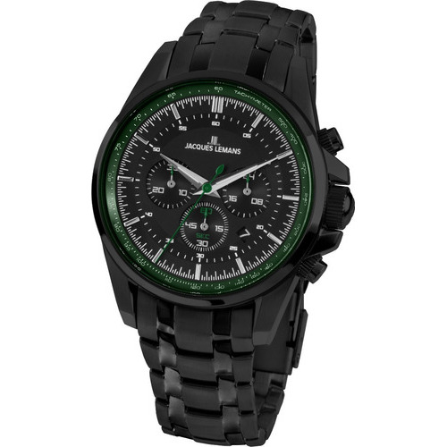 Reloj Jacques Lemans Hombre 1-1799zc Negro Con Verde Oscuro