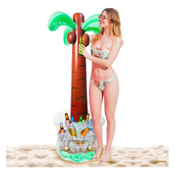 Hielera Inflable Palmera Grande Bebidas Piscina Fiestas 