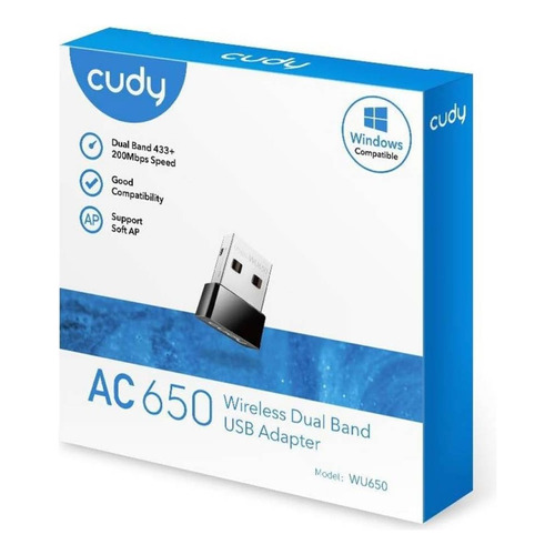 Adaptador Usb Wifi Cudy Wu650 Nano Dual Band Ac650