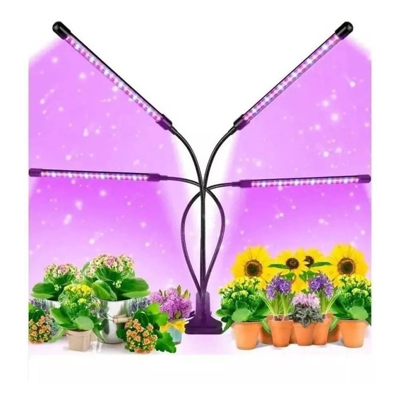 Lámpara Led Uv Crecimiento Cultivo Plantas 4 Tubos Indoor