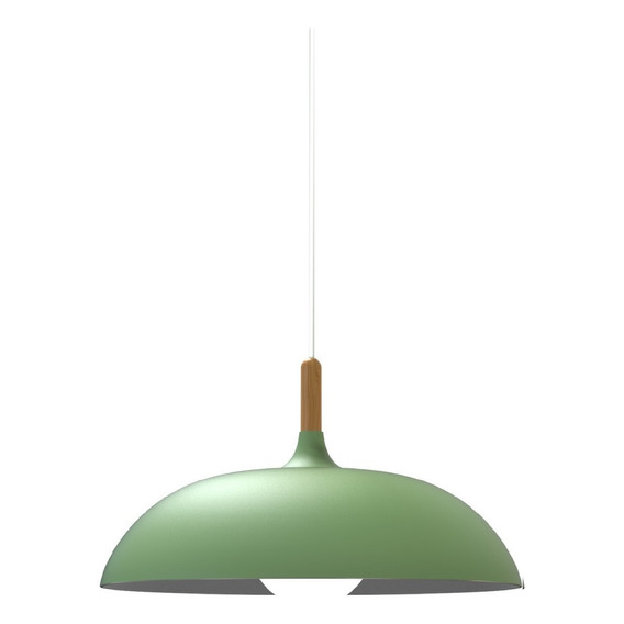 Lampara De Techo Colgante Macaron Retro Con Madera 40 Cm Diá Color Verde Talla Verde Ilios Innova