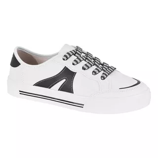 Tênis Feminino Moleca Casual Napa Branco/preto 5667.339