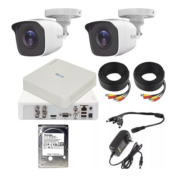 Kit Video Vigilancia 2 Cámaras 720p Cctv 500gb Hikvision