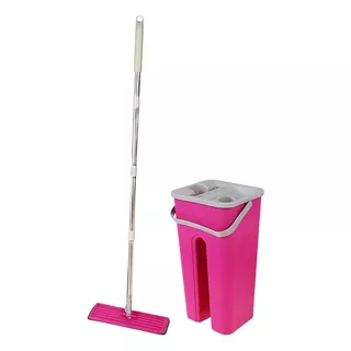 Mop Art House Flat Com Balde Centrífuga Rosa