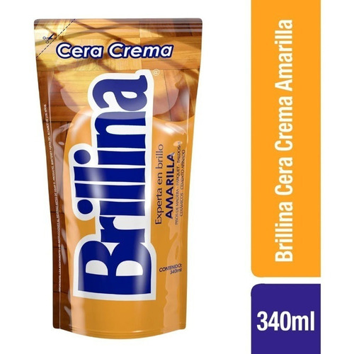 12 Sachet Cera Crema Piso Madera Brillina Amarilla 340cc